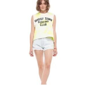 Free People x SR vs. SANDRINE ROSE Distressed Zipper Sides Jean Shorts Size 28